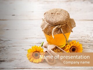 Pollen Wooden Flower PowerPoint Template