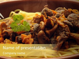 Mushroom Pasta Italy PowerPoint Template