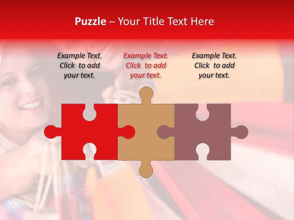 Supermarket Lady Smile PowerPoint Template