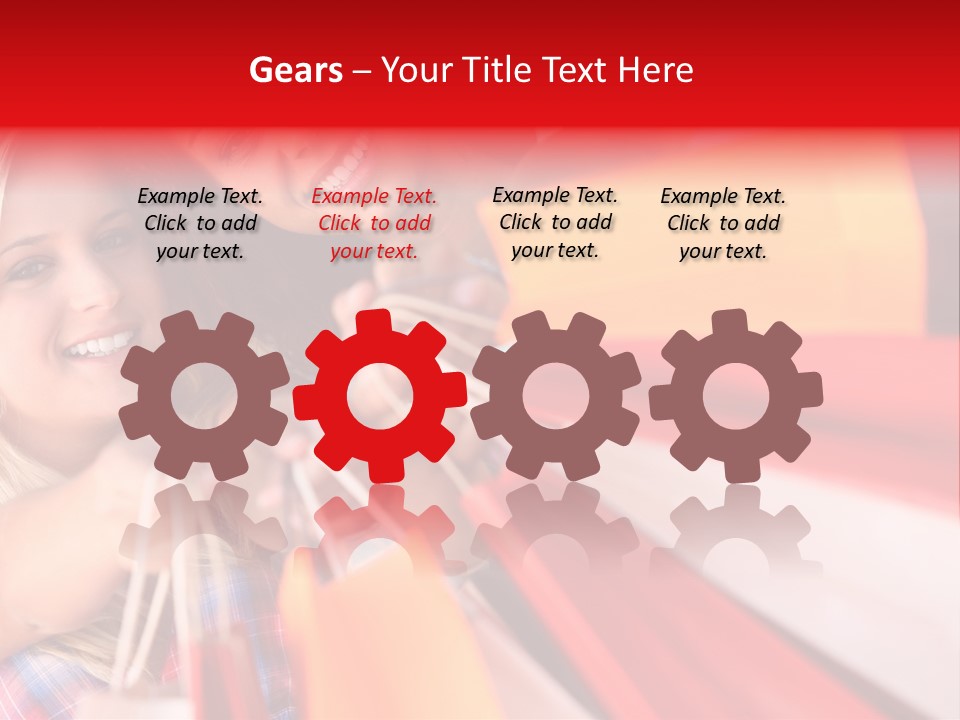 Supermarket Lady Smile PowerPoint Template