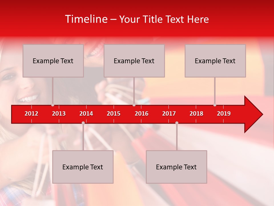 Supermarket Lady Smile PowerPoint Template