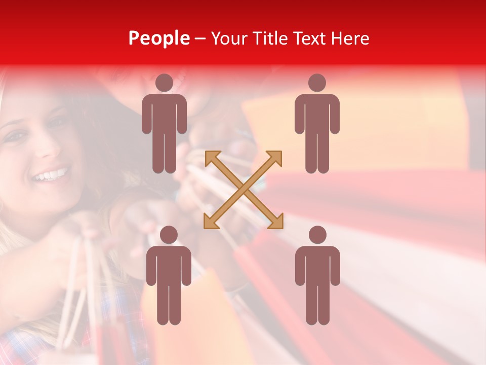 Supermarket Lady Smile PowerPoint Template