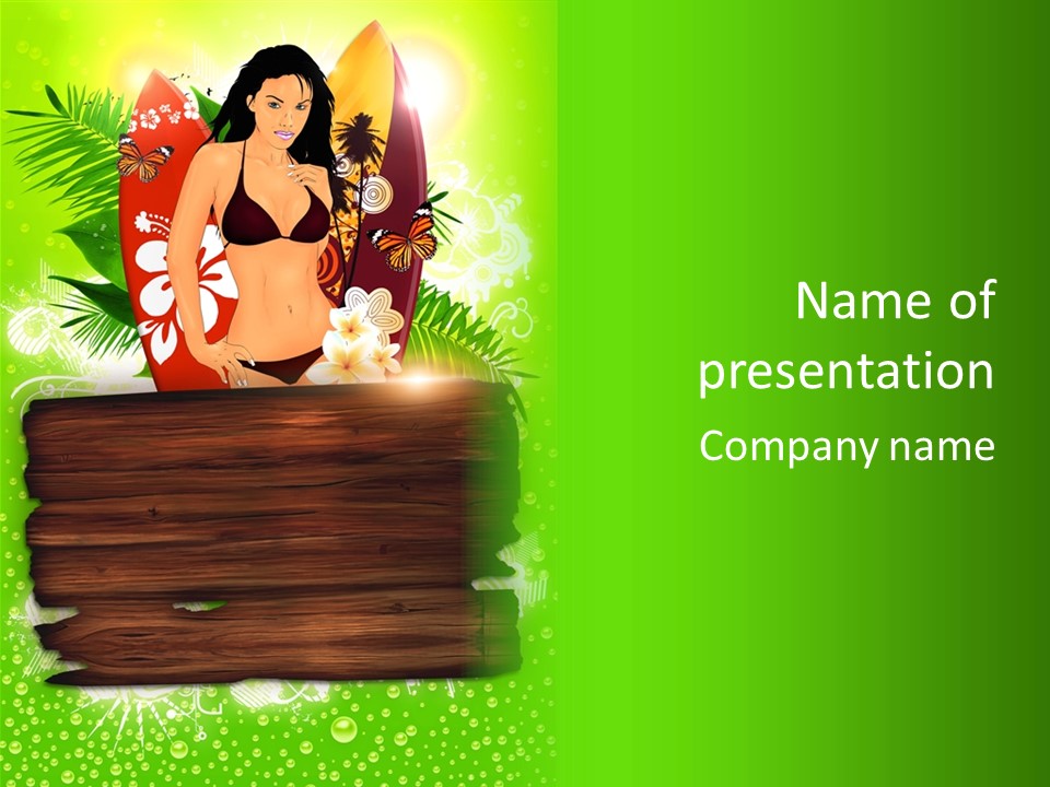 Woman Tree Erotic PowerPoint Template