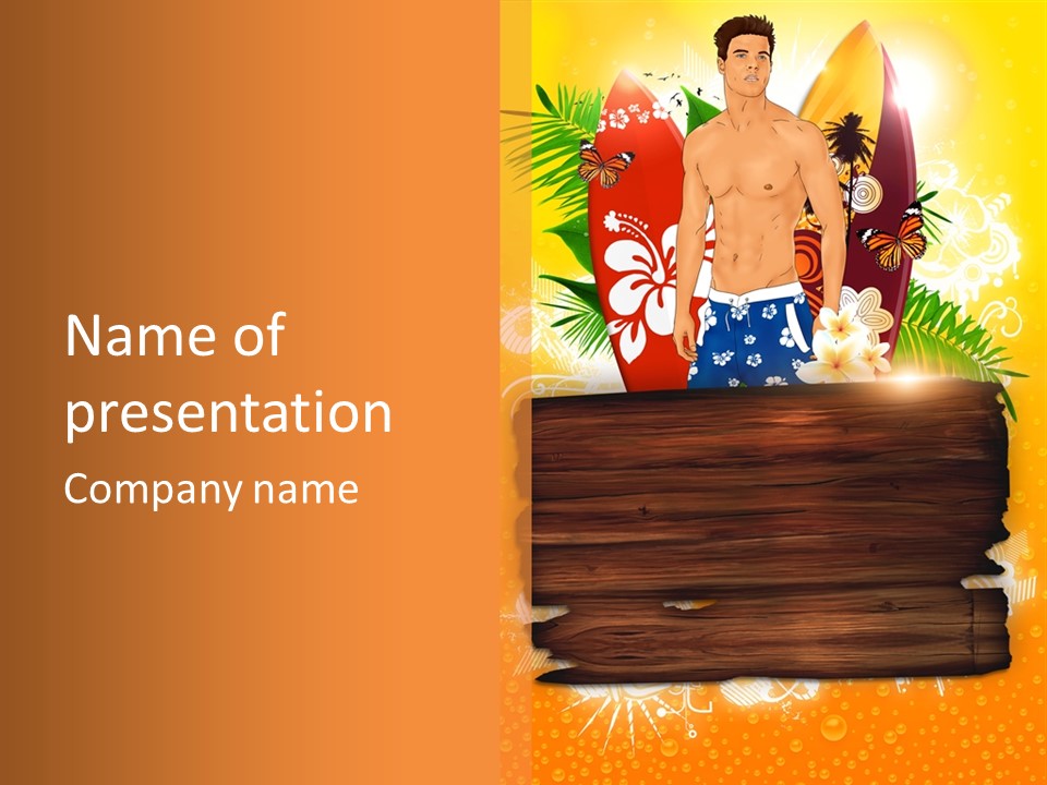 Hand Summer Texture PowerPoint Template