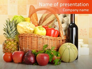 Green Plant Bread PowerPoint Template
