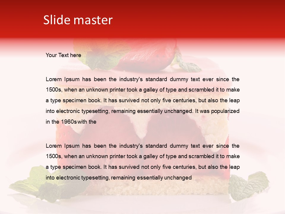 Sweet Strawberry Cheesecake PowerPoint Template