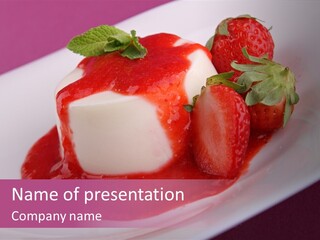 Panna Cotta Sauce Coulis PowerPoint Template