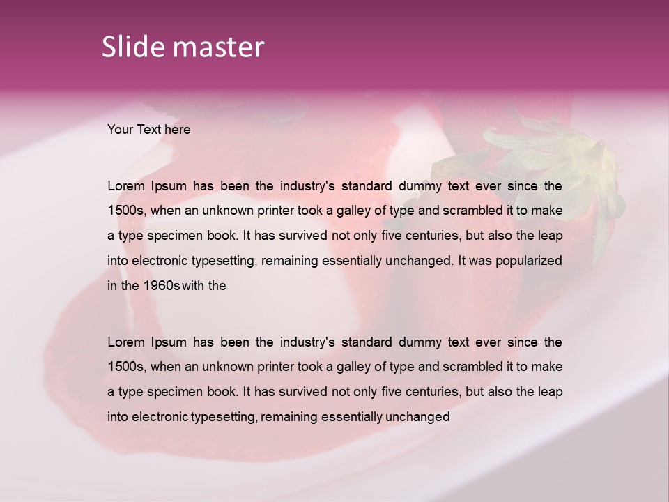 Panna Cotta Sauce Coulis PowerPoint Template