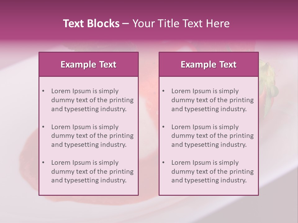 Panna Cotta Sauce Coulis PowerPoint Template