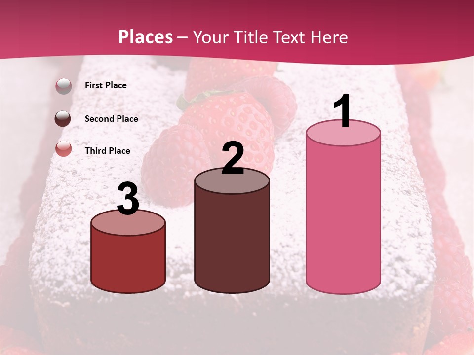 A Piece Of Cake With Strawberries On Top Of It PowerPoint Template