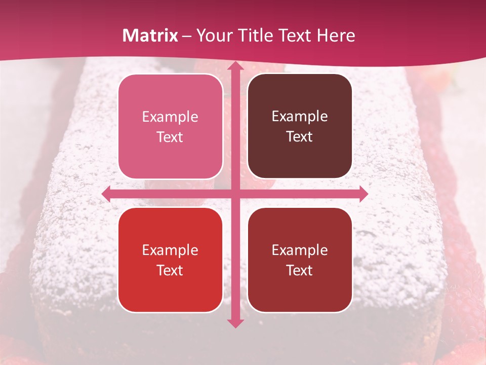 A Piece Of Cake With Strawberries On Top Of It PowerPoint Template