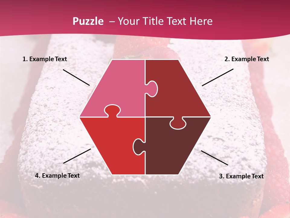 A Piece Of Cake With Strawberries On Top Of It PowerPoint Template