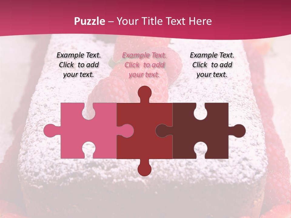 A Piece Of Cake With Strawberries On Top Of It PowerPoint Template