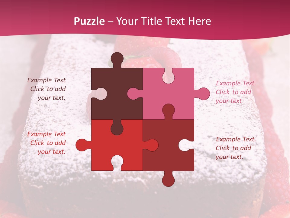 A Piece Of Cake With Strawberries On Top Of It PowerPoint Template