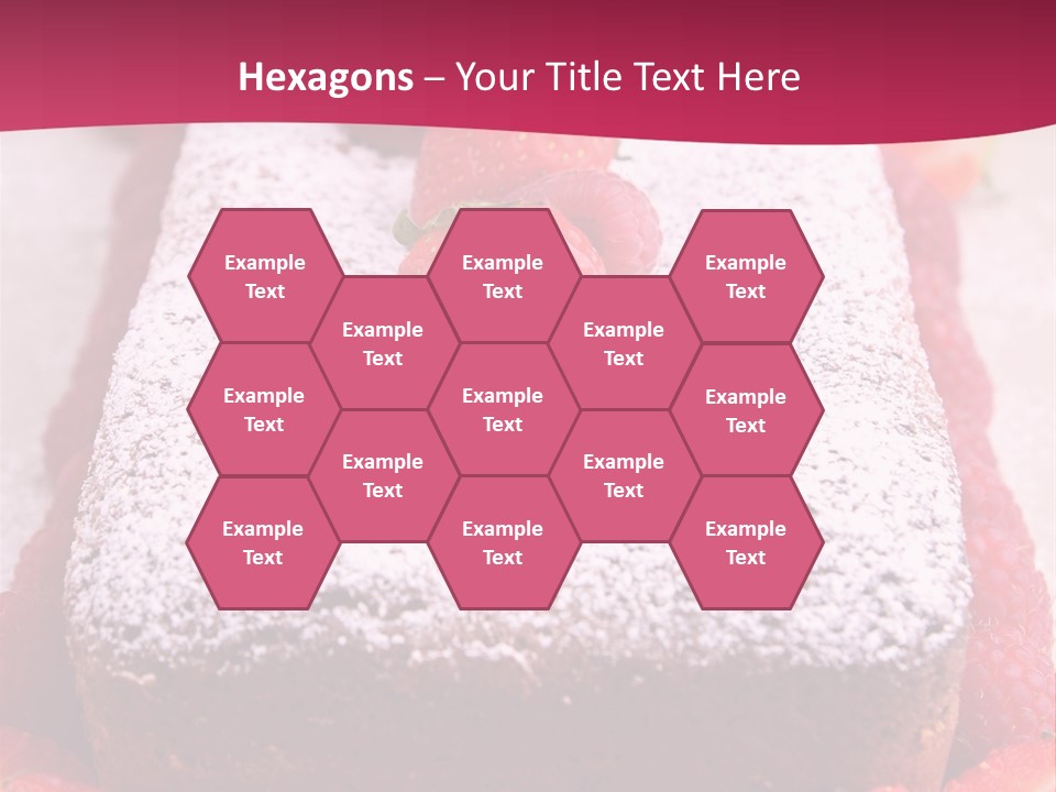 A Piece Of Cake With Strawberries On Top Of It PowerPoint Template