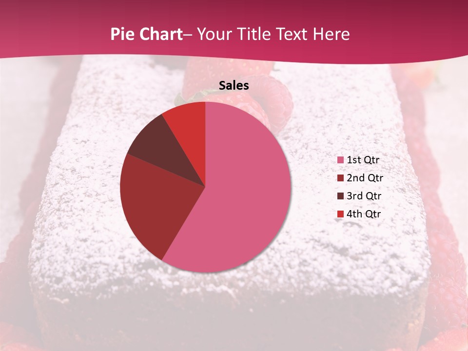 A Piece Of Cake With Strawberries On Top Of It PowerPoint Template