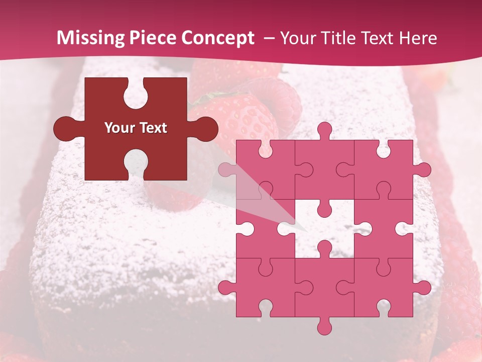 A Piece Of Cake With Strawberries On Top Of It PowerPoint Template