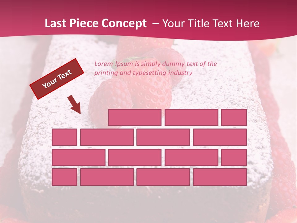 A Piece Of Cake With Strawberries On Top Of It PowerPoint Template