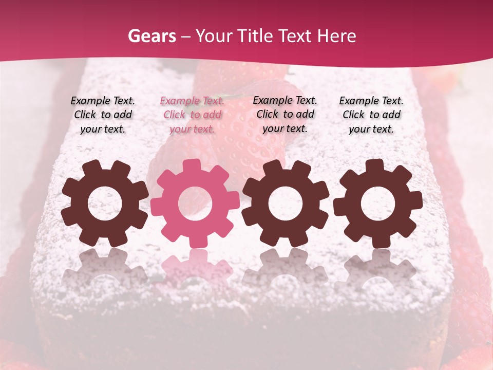 A Piece Of Cake With Strawberries On Top Of It PowerPoint Template