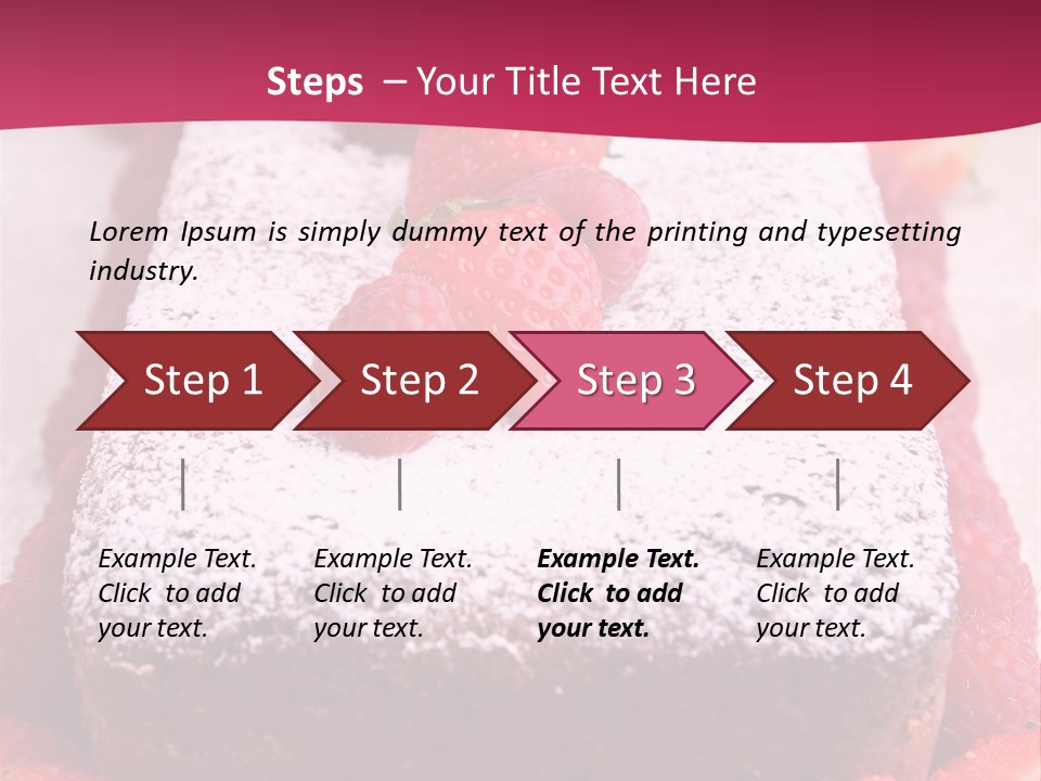 A Piece Of Cake With Strawberries On Top Of It PowerPoint Template
