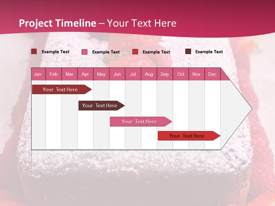 A Piece Of Cake With Strawberries On Top Of It PowerPoint Template