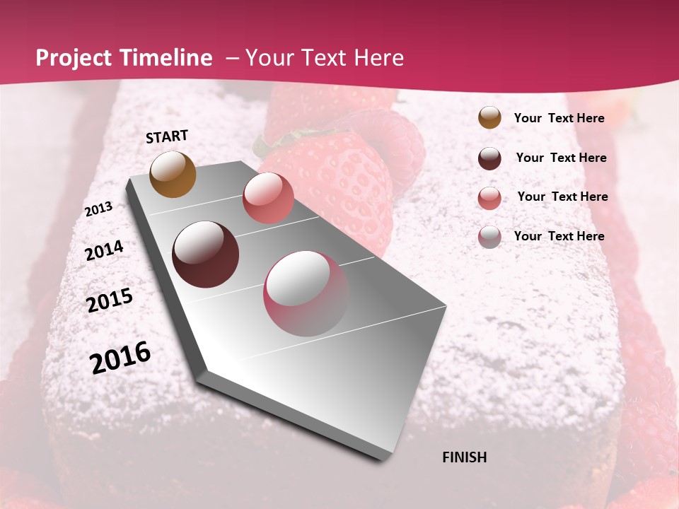 A Piece Of Cake With Strawberries On Top Of It PowerPoint Template