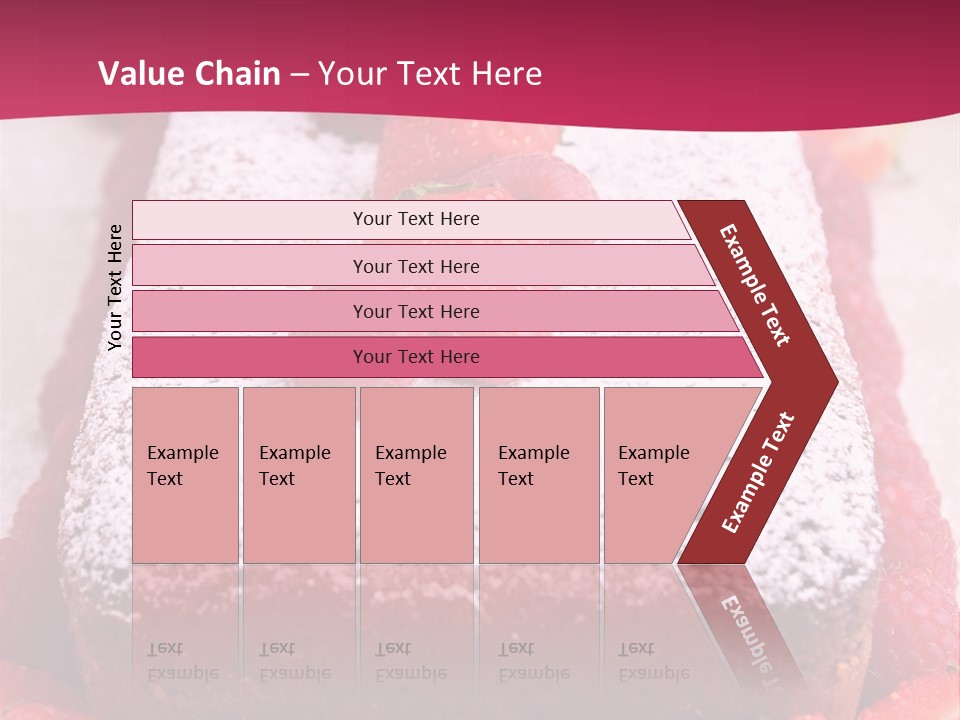 A Piece Of Cake With Strawberries On Top Of It PowerPoint Template