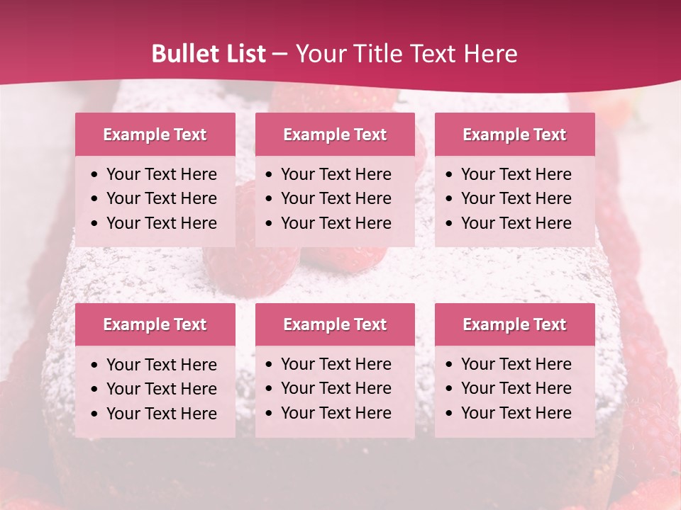 A Piece Of Cake With Strawberries On Top Of It PowerPoint Template