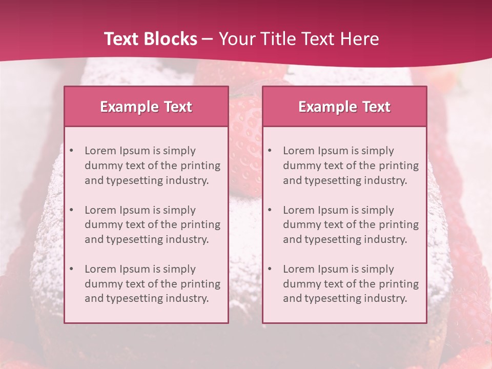 A Piece Of Cake With Strawberries On Top Of It PowerPoint Template