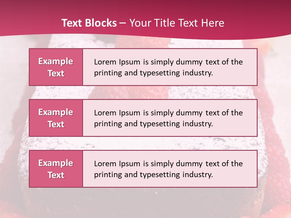 A Piece Of Cake With Strawberries On Top Of It PowerPoint Template