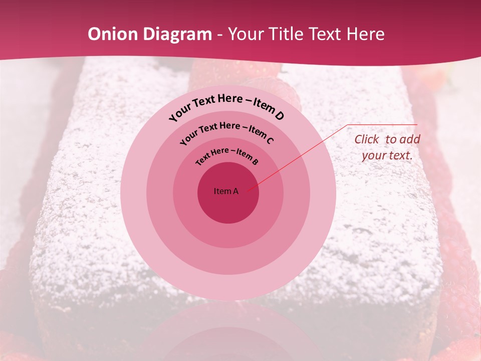 A Piece Of Cake With Strawberries On Top Of It PowerPoint Template