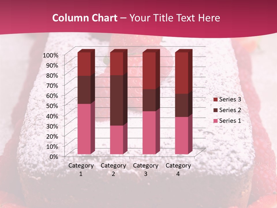 A Piece Of Cake With Strawberries On Top Of It PowerPoint Template