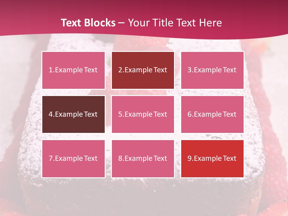 A Piece Of Cake With Strawberries On Top Of It PowerPoint Template