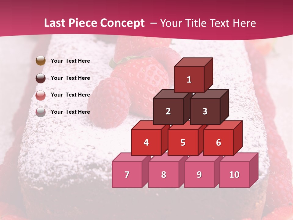 A Piece Of Cake With Strawberries On Top Of It PowerPoint Template
