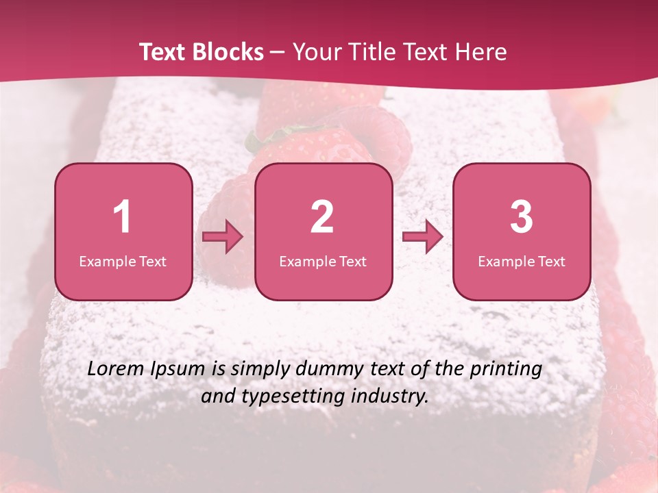 A Piece Of Cake With Strawberries On Top Of It PowerPoint Template