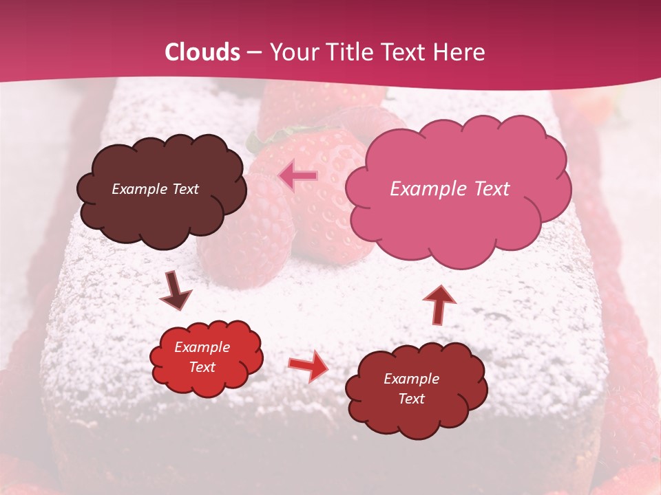 A Piece Of Cake With Strawberries On Top Of It PowerPoint Template