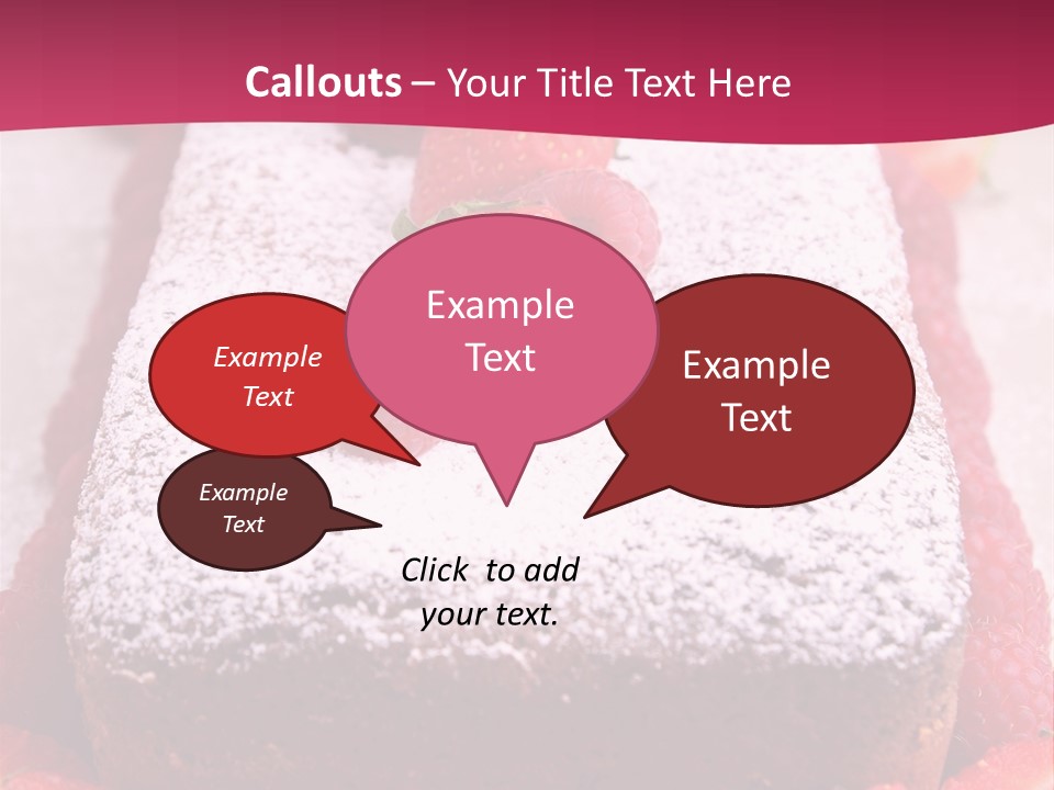 A Piece Of Cake With Strawberries On Top Of It PowerPoint Template