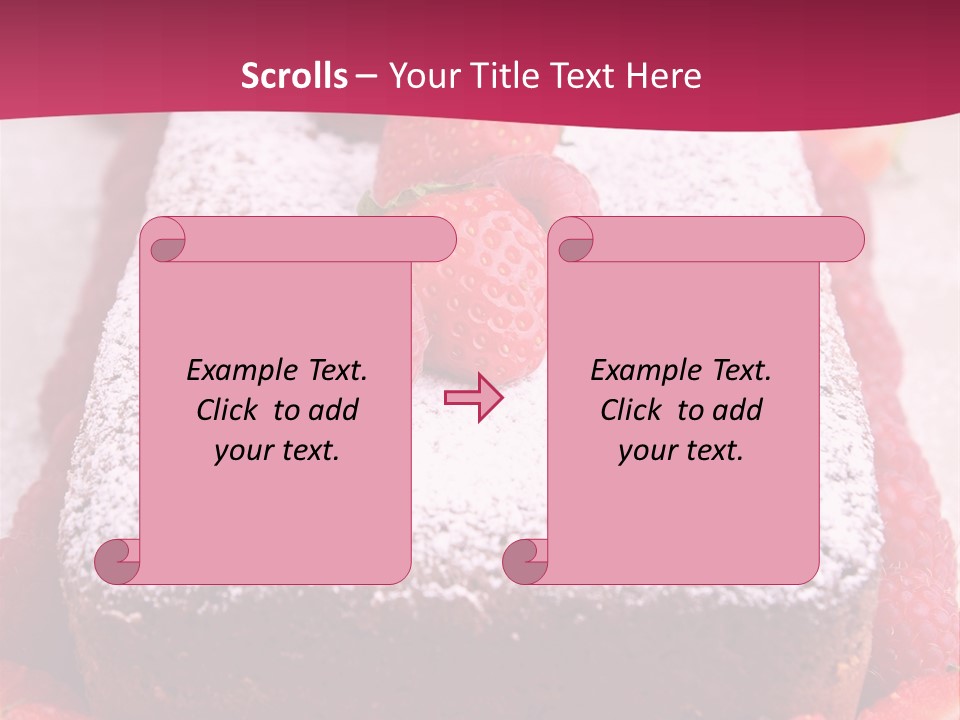 A Piece Of Cake With Strawberries On Top Of It PowerPoint Template
