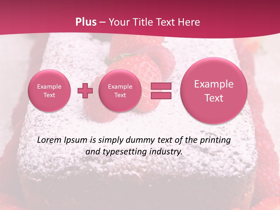 A Piece Of Cake With Strawberries On Top Of It PowerPoint Template