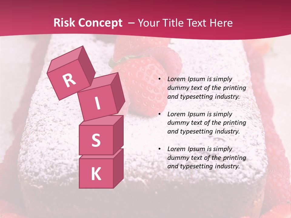 A Piece Of Cake With Strawberries On Top Of It PowerPoint Template