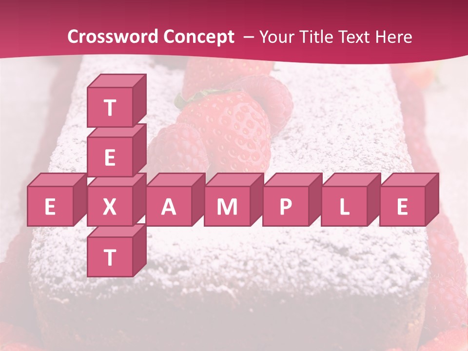 A Piece Of Cake With Strawberries On Top Of It PowerPoint Template