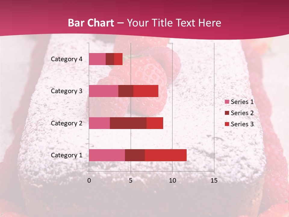 A Piece Of Cake With Strawberries On Top Of It PowerPoint Template