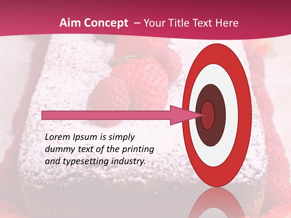 A Piece Of Cake With Strawberries On Top Of It PowerPoint Template
