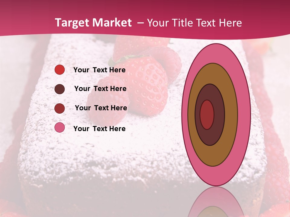 A Piece Of Cake With Strawberries On Top Of It PowerPoint Template