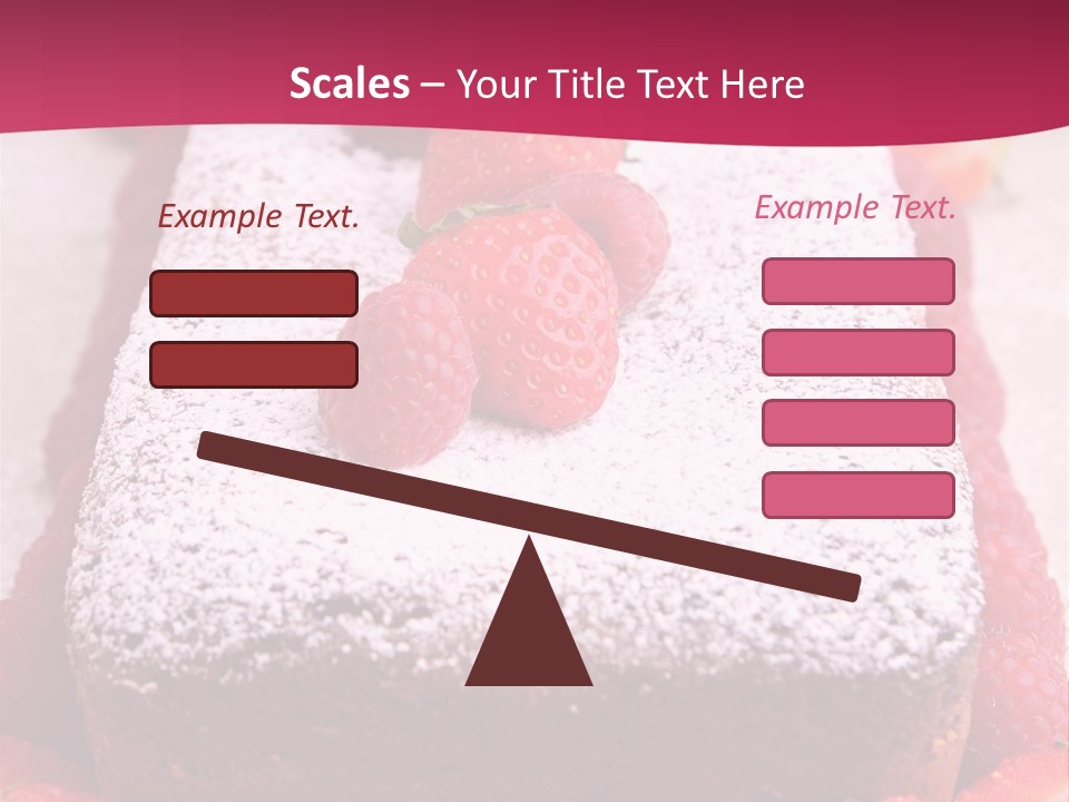 A Piece Of Cake With Strawberries On Top Of It PowerPoint Template