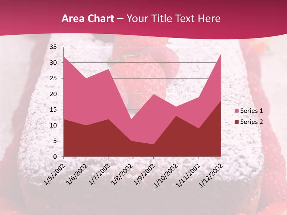 A Piece Of Cake With Strawberries On Top Of It PowerPoint Template