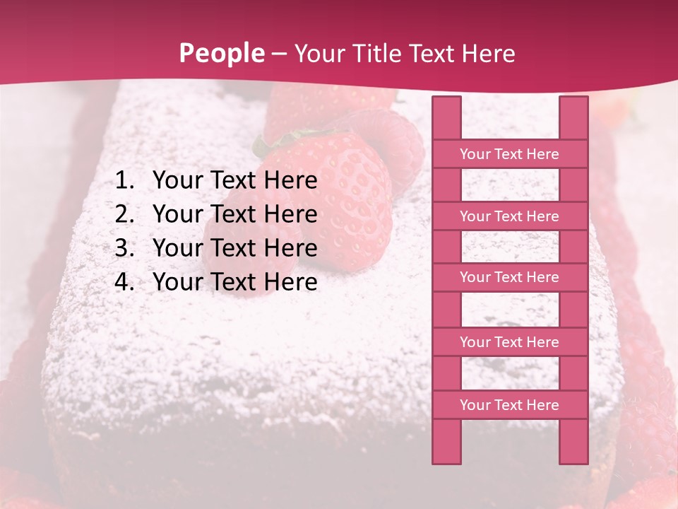 A Piece Of Cake With Strawberries On Top Of It PowerPoint Template
