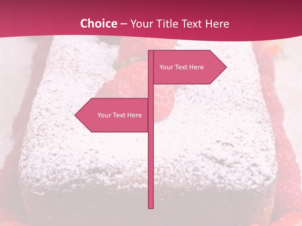 A Piece Of Cake With Strawberries On Top Of It PowerPoint Template