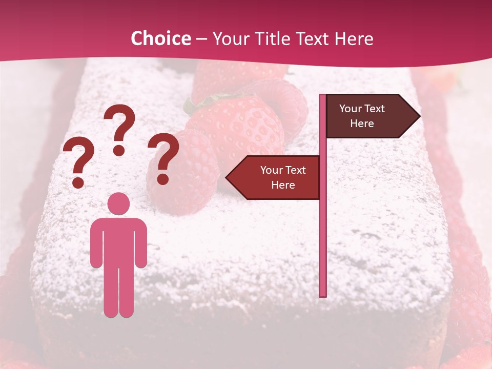A Piece Of Cake With Strawberries On Top Of It PowerPoint Template