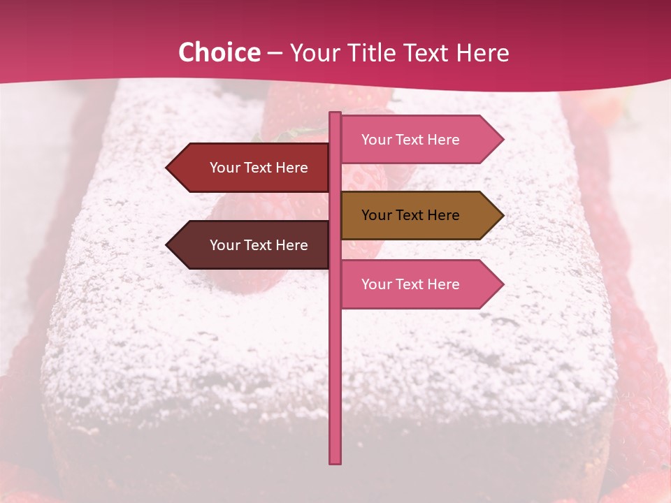 A Piece Of Cake With Strawberries On Top Of It PowerPoint Template